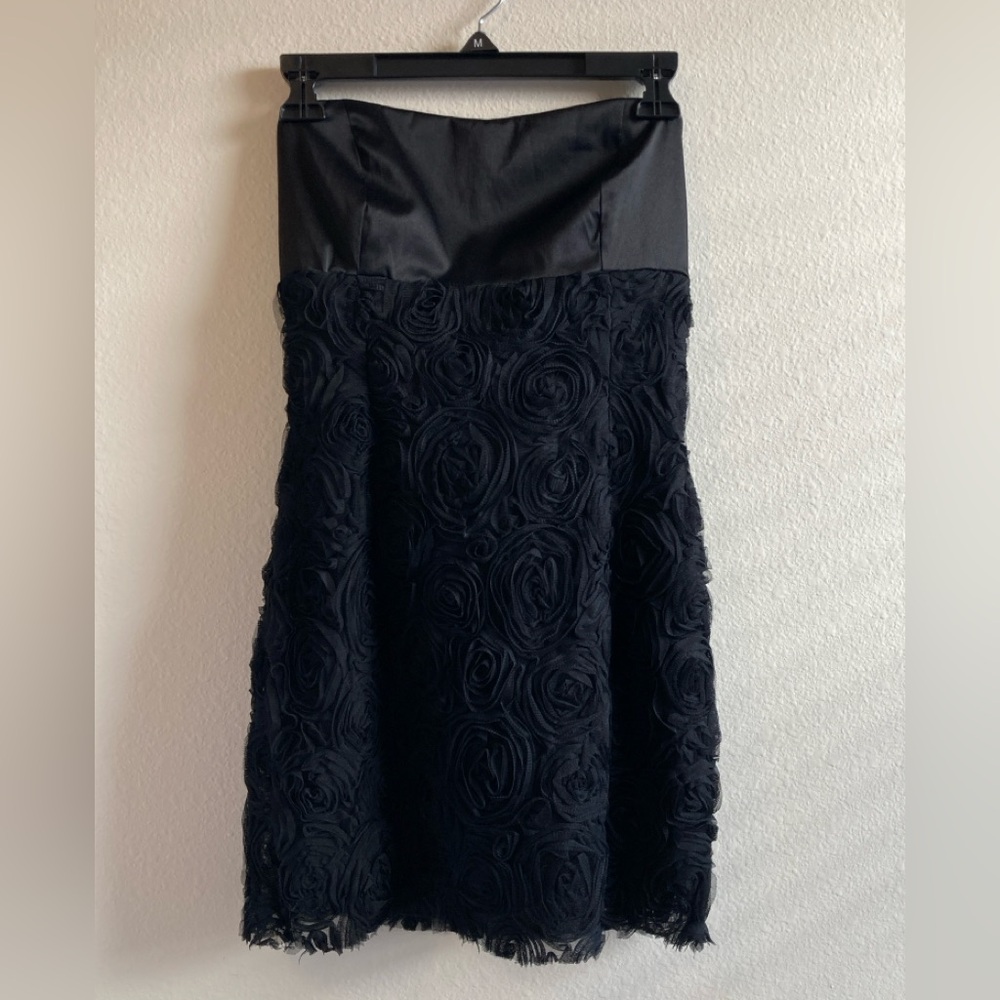 Twenty One Forever 21 Black Strapless Rosette Bodycon Dress Size L